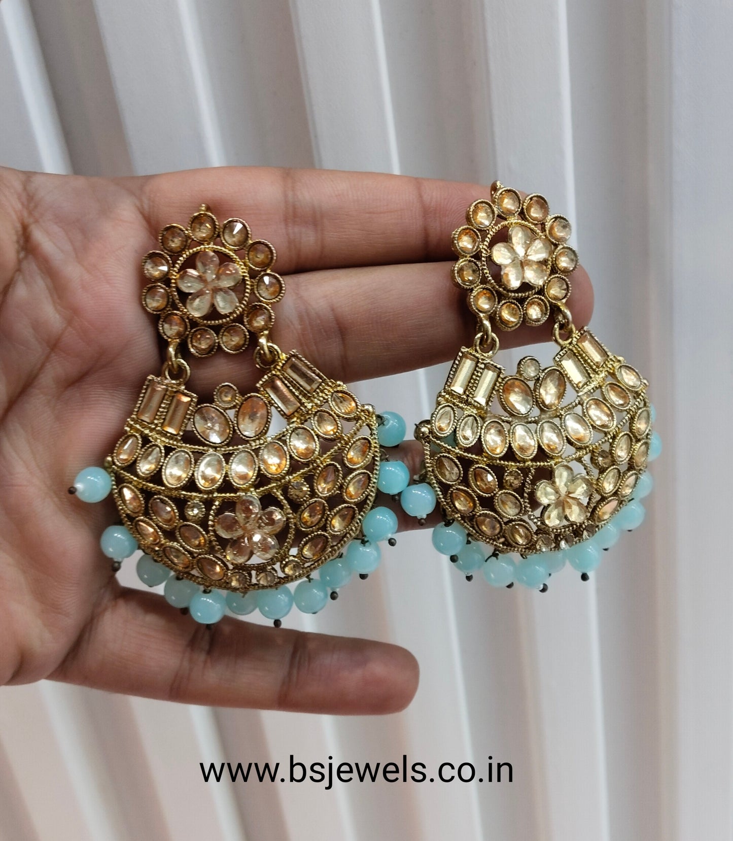 Sea Green Bollywood Hero Earrings