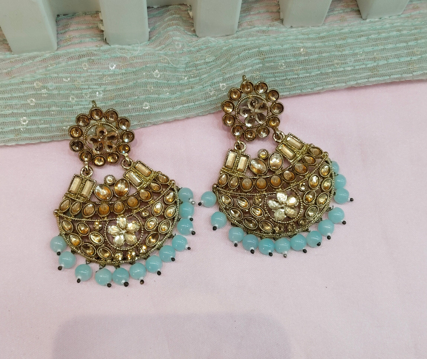 Sea Green Bollywood Hero Earrings