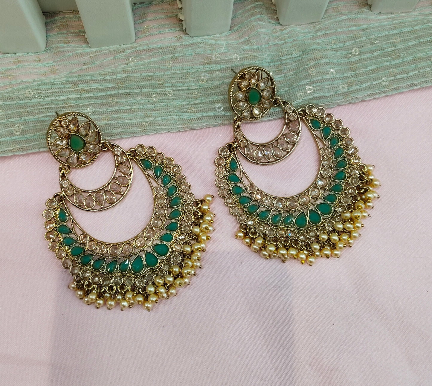 Sea Green Bollywood Hero Earrings