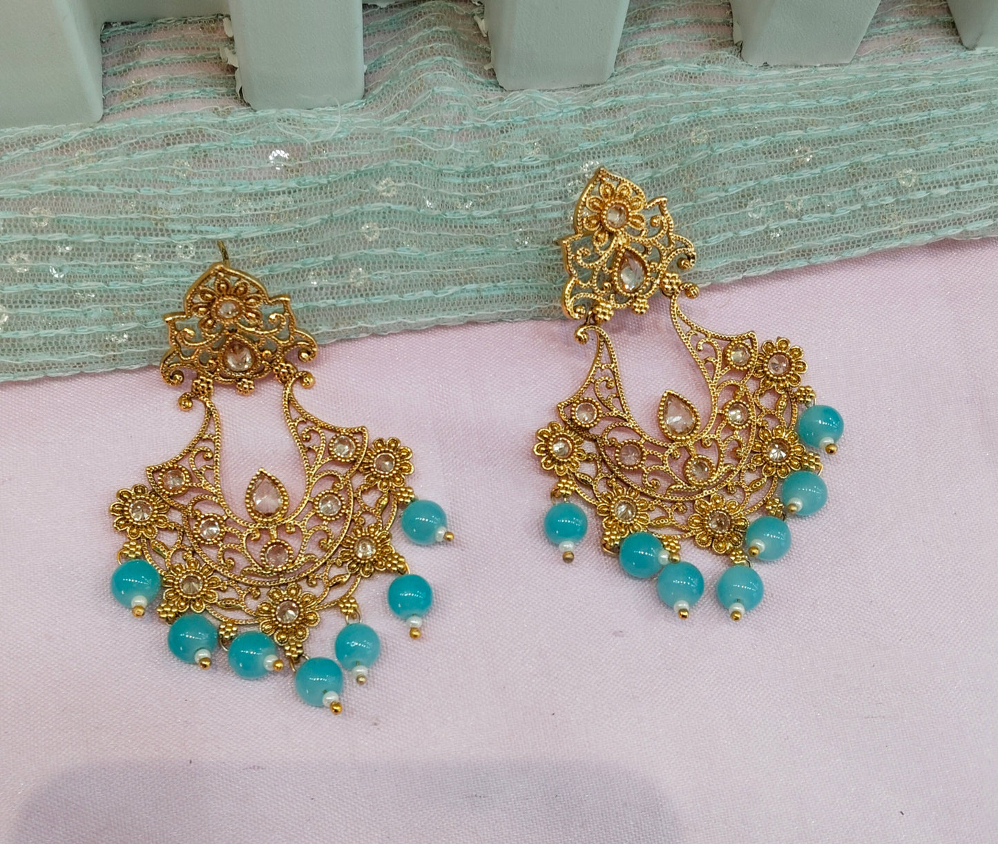 Sea Green Bollywood Hero Earrings