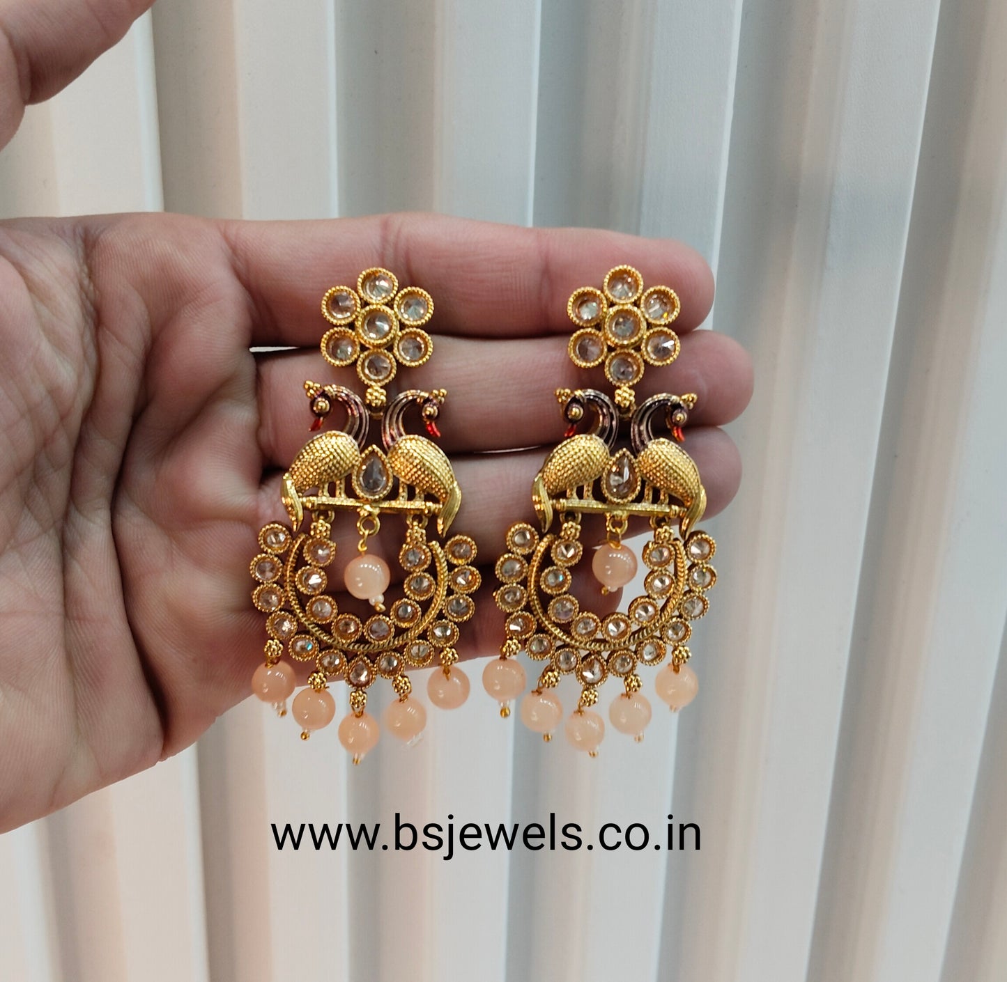 Peach Bollywood Rohit Earrings