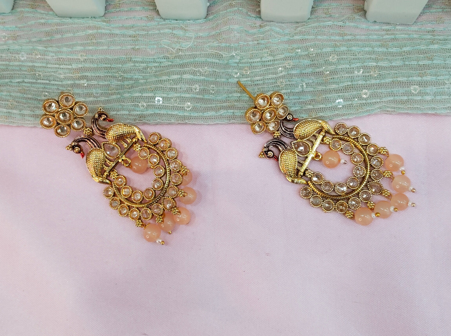 Peach Bollywood Rohit Earrings