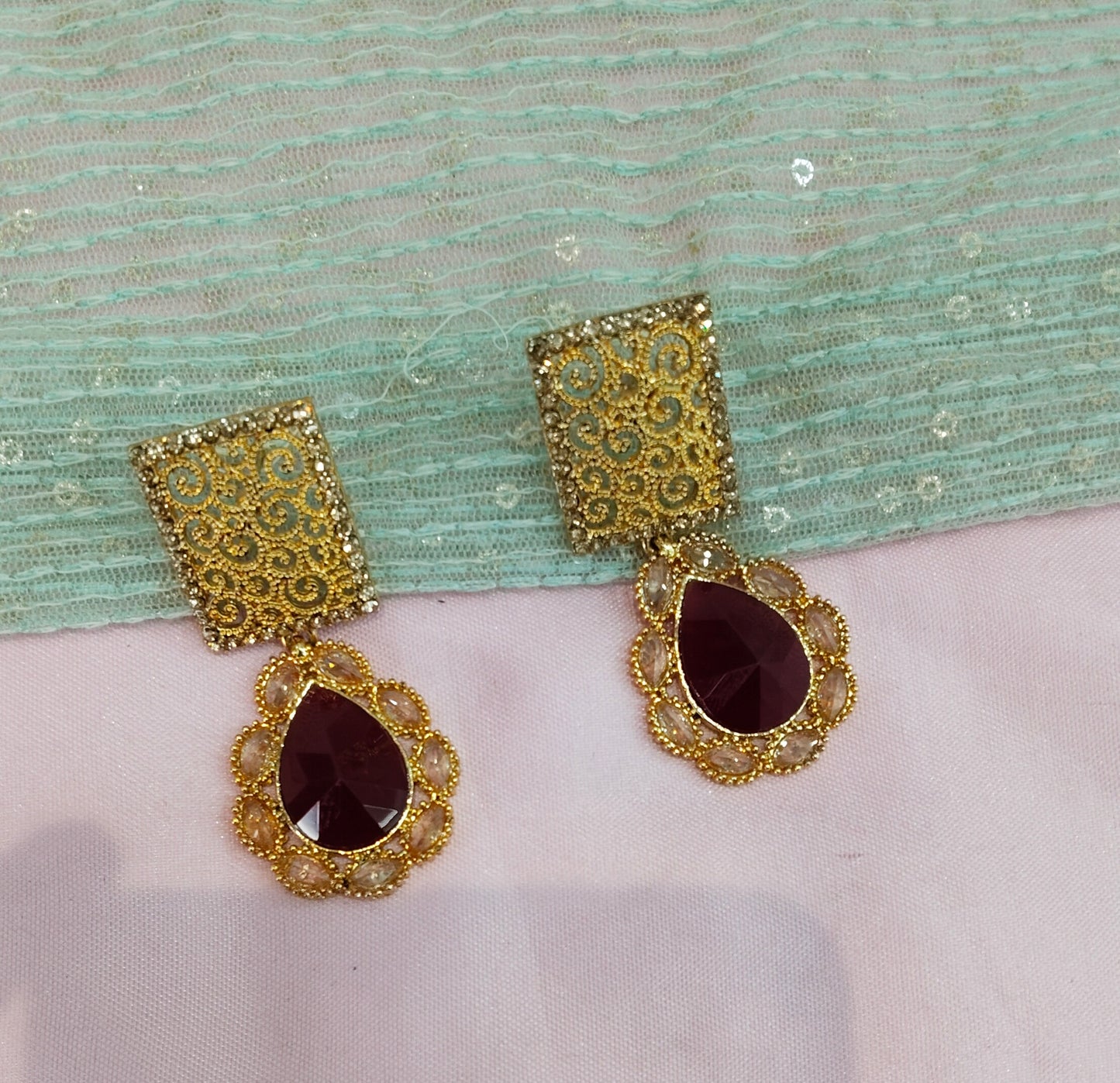 Ruby Bollywood Rahul Earrings
