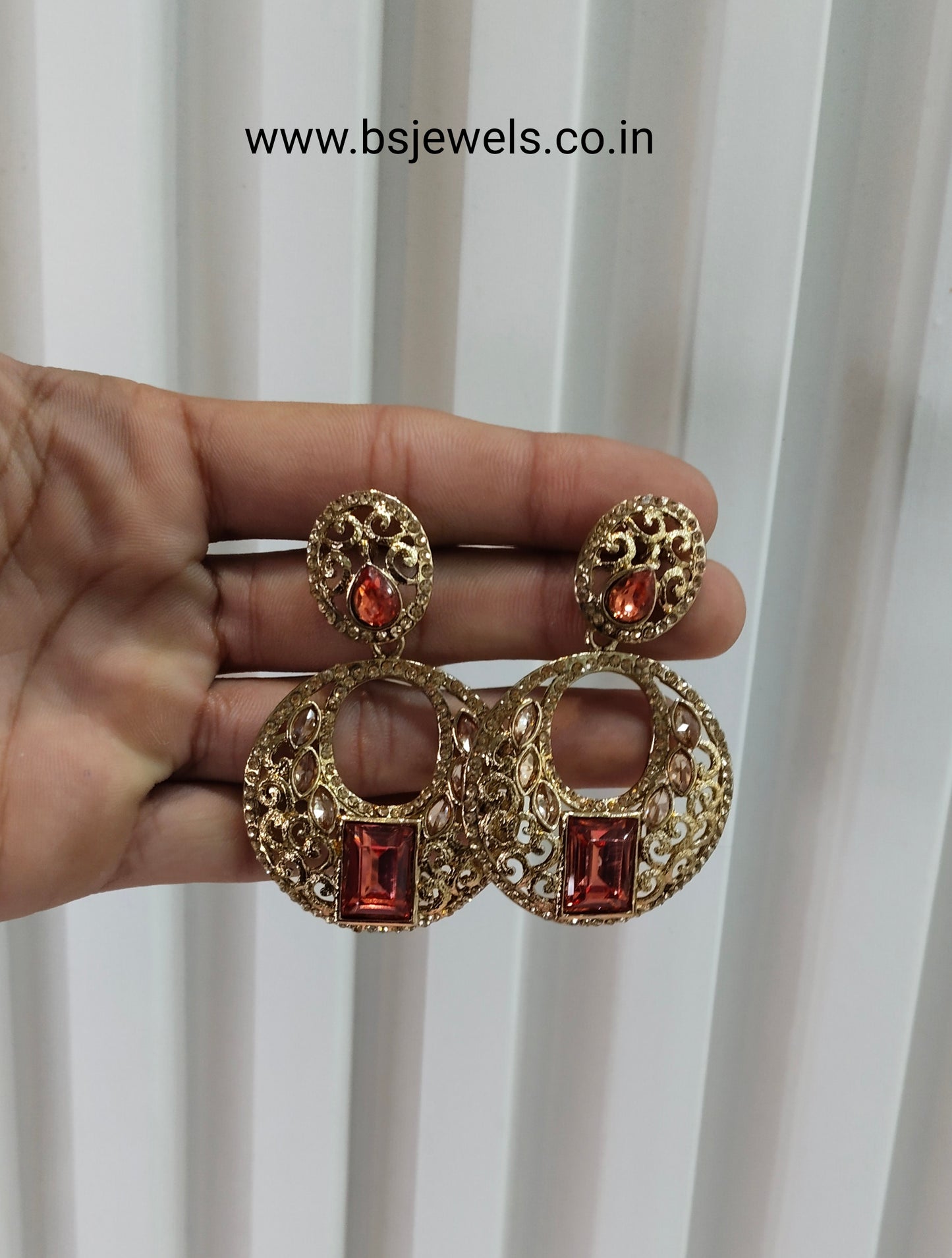 Majenta Bollywood Rahul Earrings