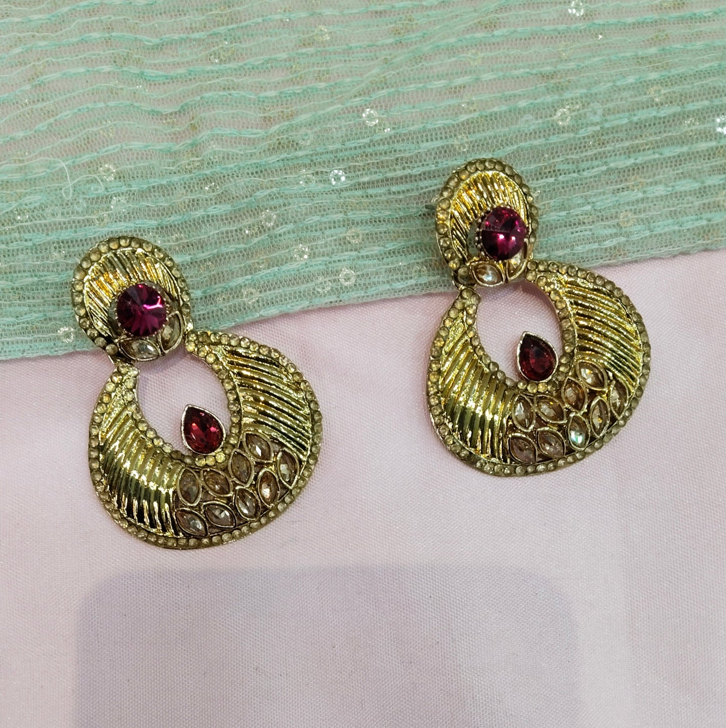Majenta Bollywood Rahul Earrings