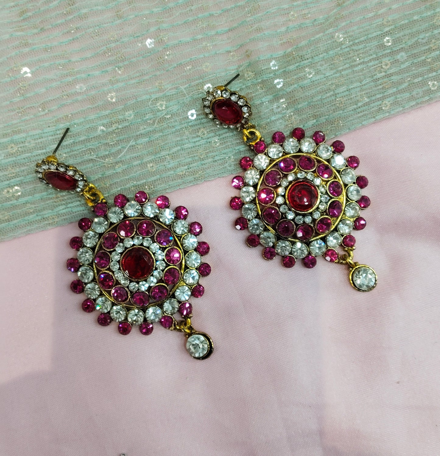 Majenta Bollywood Rahul Earrings