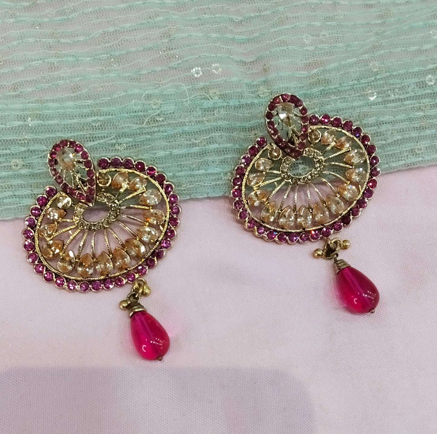 Majenta Bollywood Rahul Earrings