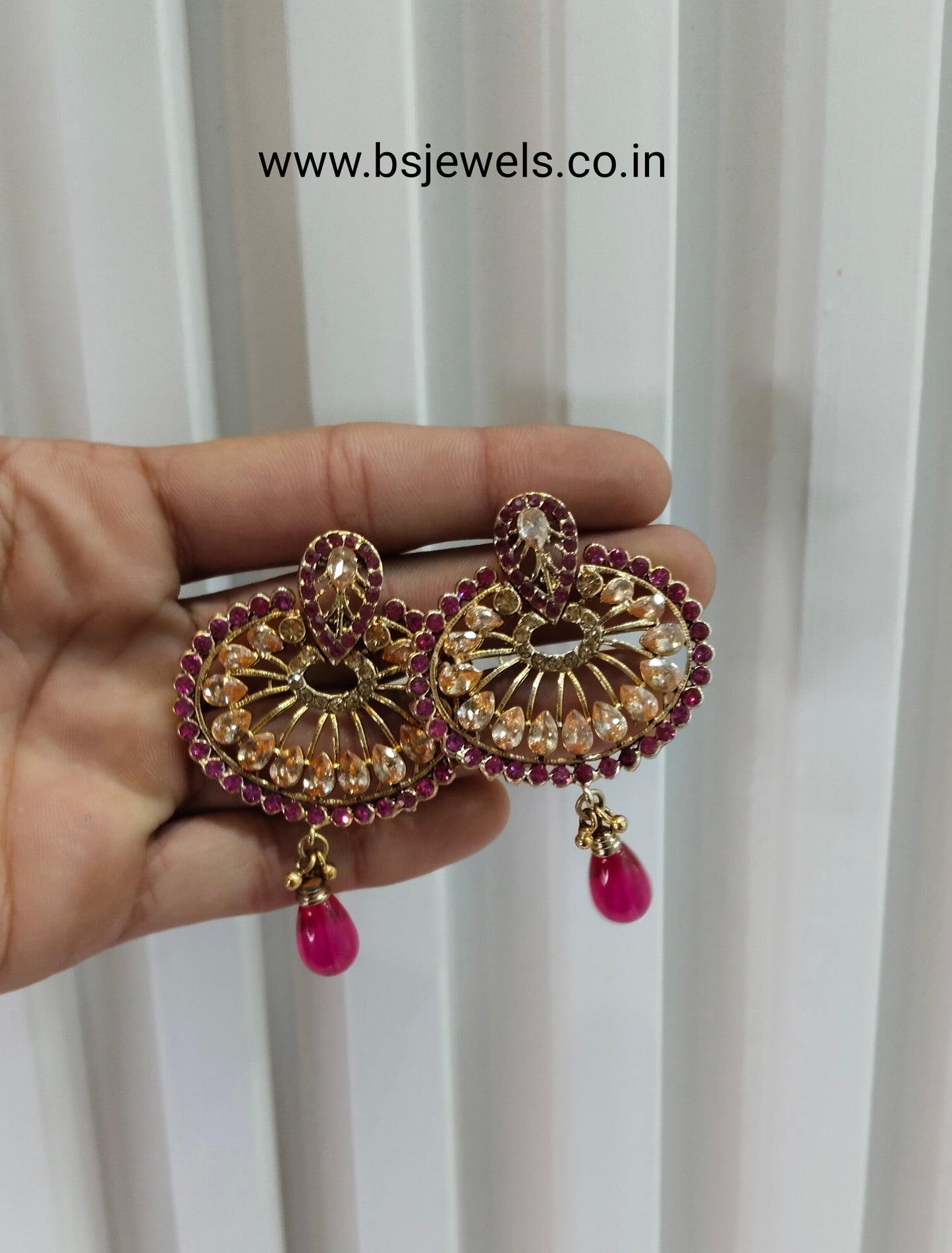 Majenta Bollywood Rahul Earrings