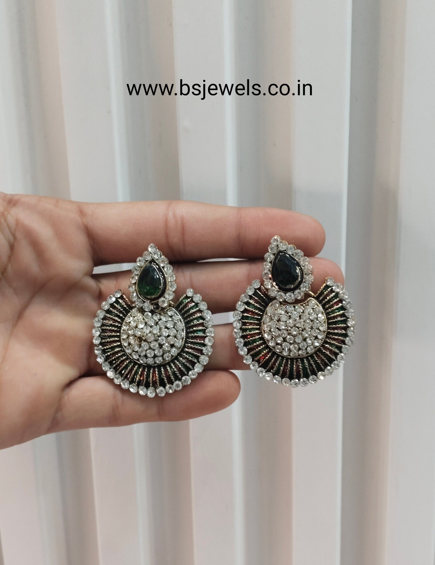 Green Bollywood Sehwag Earrings Jewellery