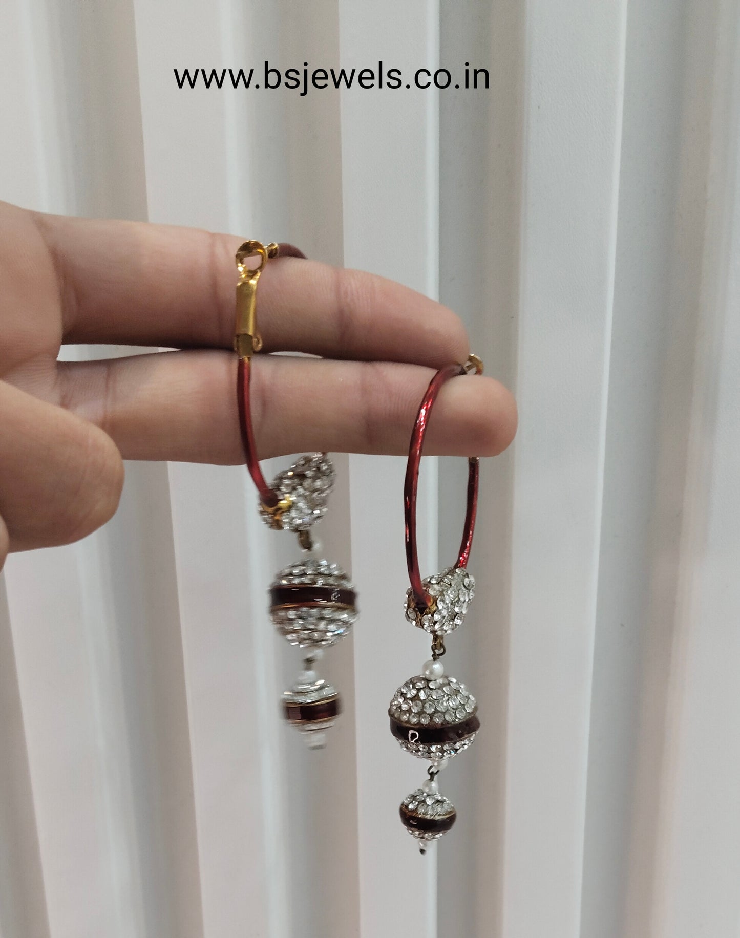 Maroon Bollywood Sehwag Earrings Jewellery