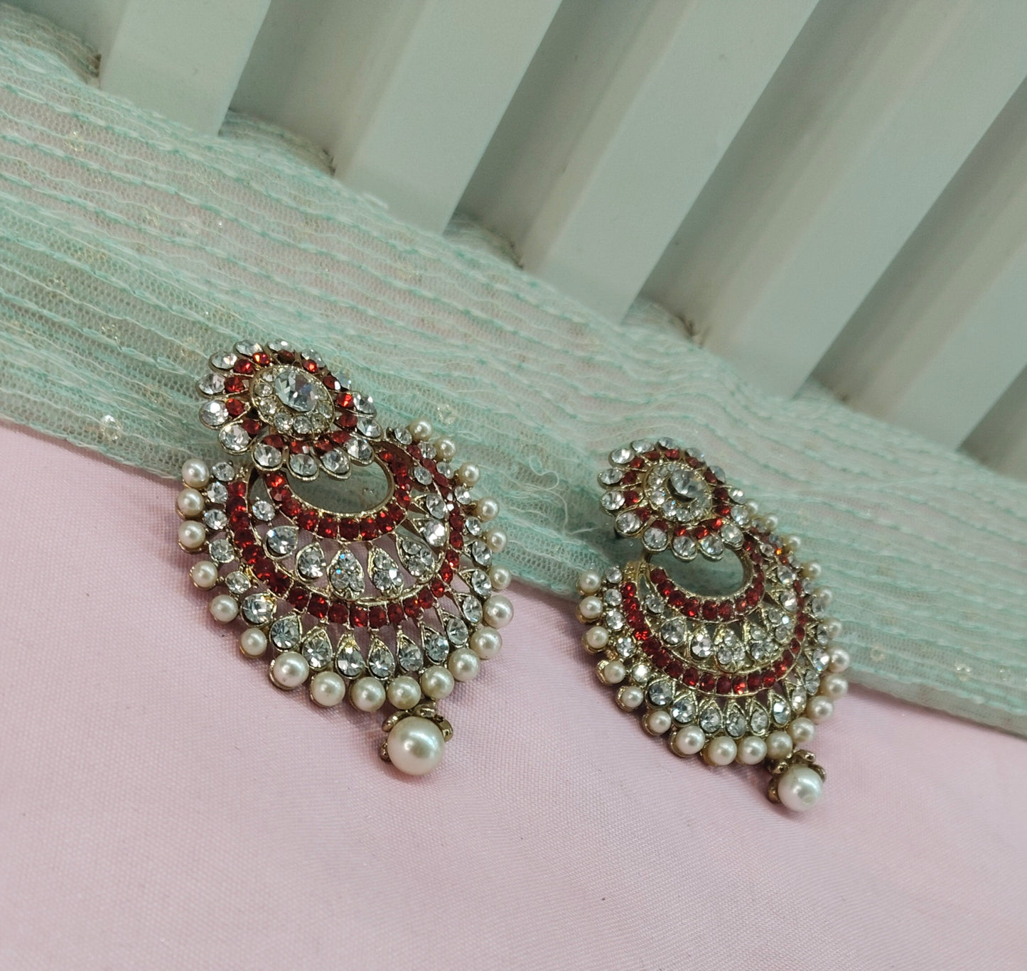 Maroon Bollywood Sachin Earrings Jewellery