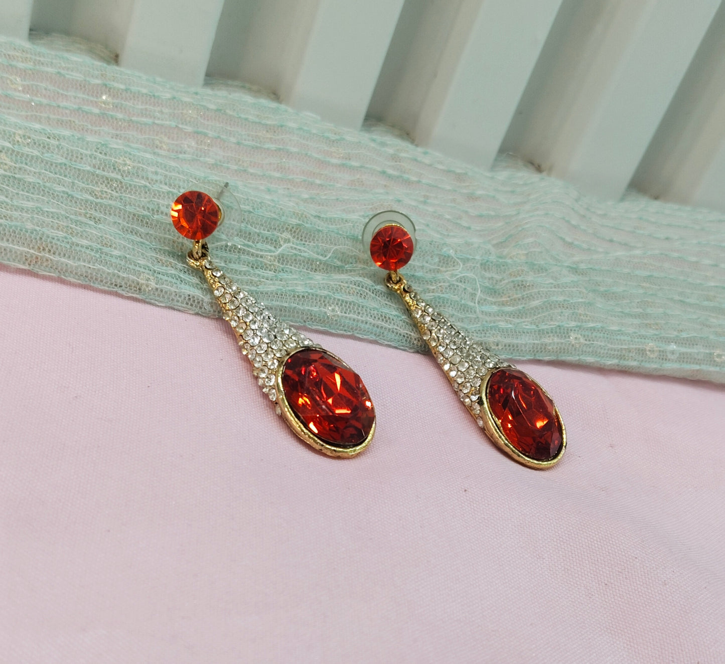 Red Bollywood Sachin Earrings Jewellery