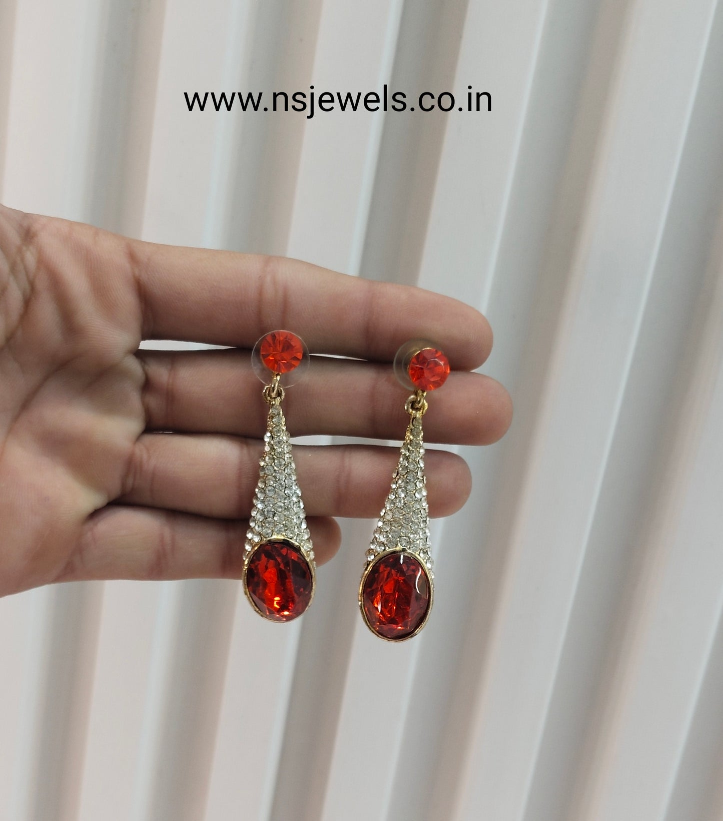 Red Bollywood Sachin Earrings Jewellery