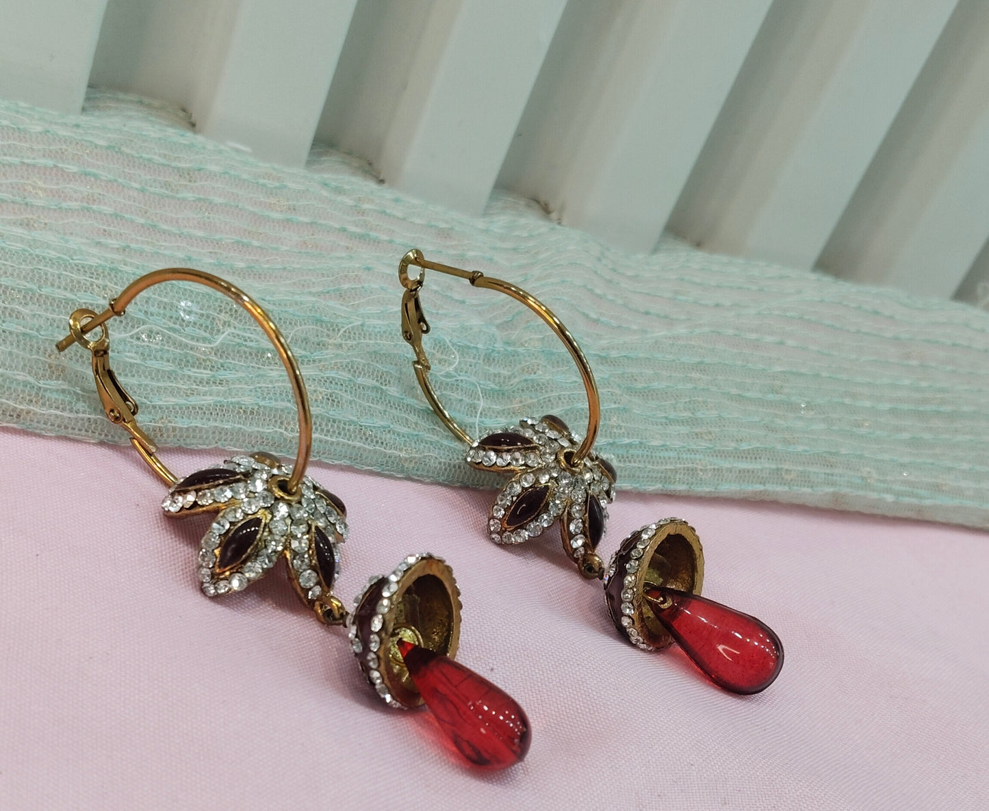 Maroon Bollywood Sachin Earrings Jewellery