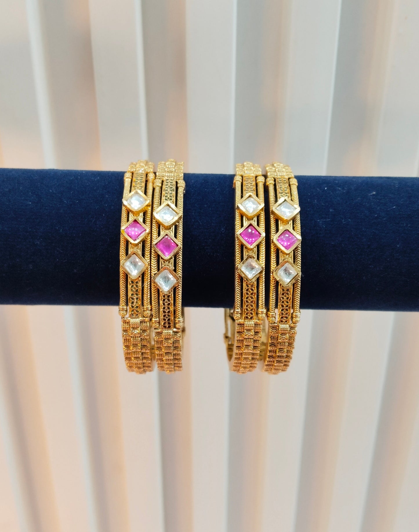 2.4 Size bangles jewelry /Traditional bollywood jewelry/Ruby Gold bangles