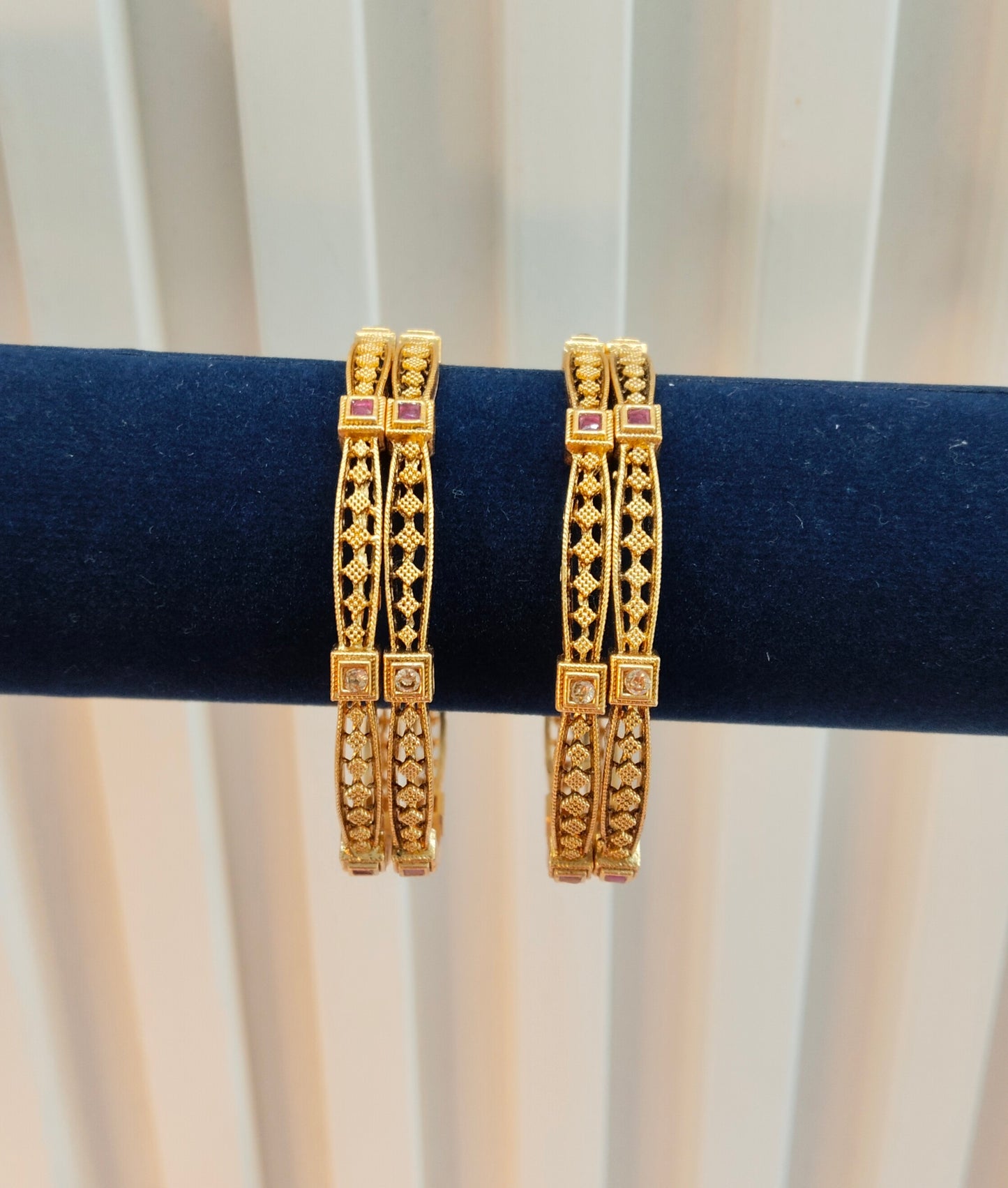 2.4 Size bangles jewelry /Traditional bollywood jewelry/Ruby Gold bangles