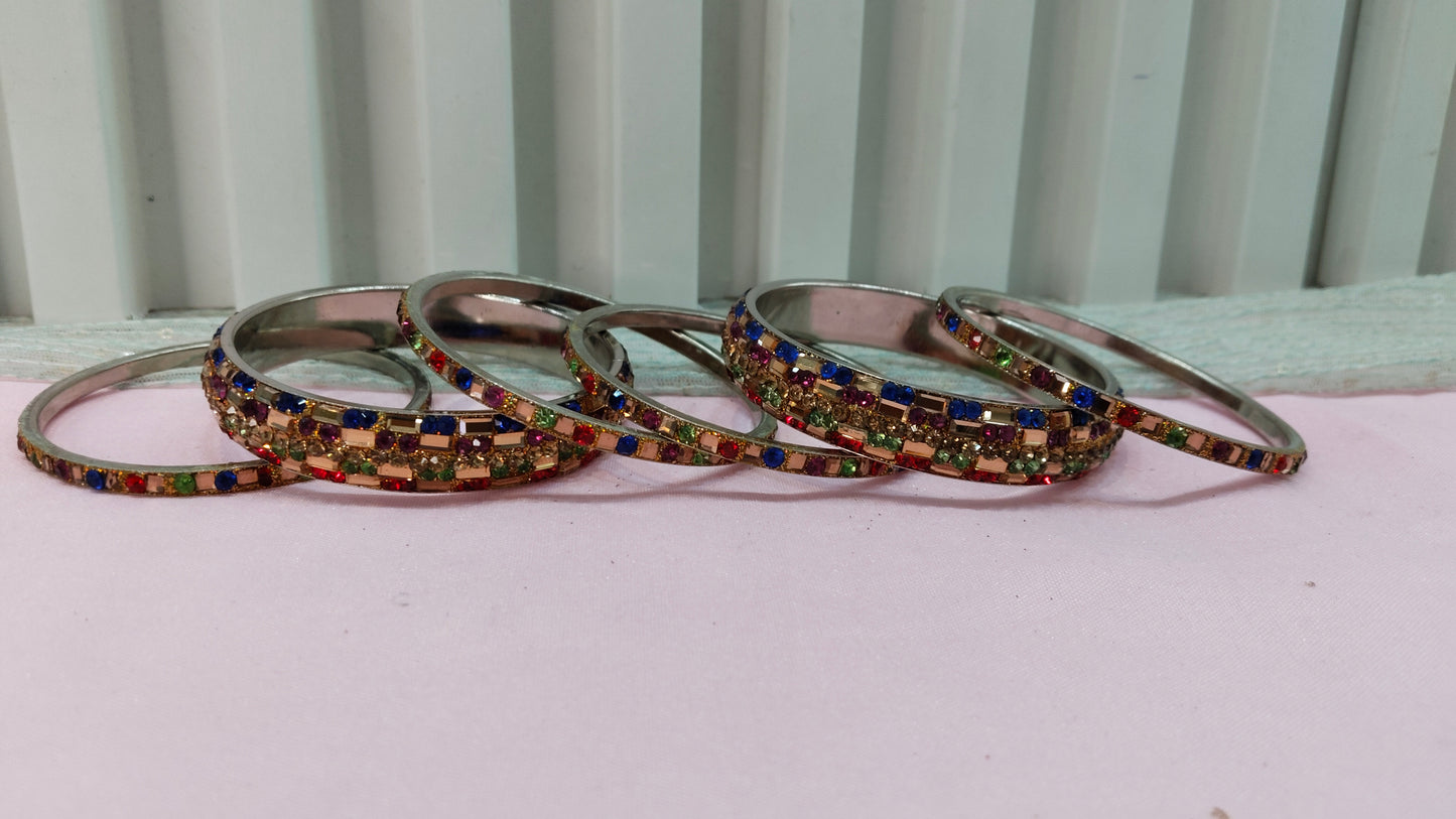 2.6 Size bangles jewelry Set /Traditional bollywood jewelry/Multi Color Antique bangles