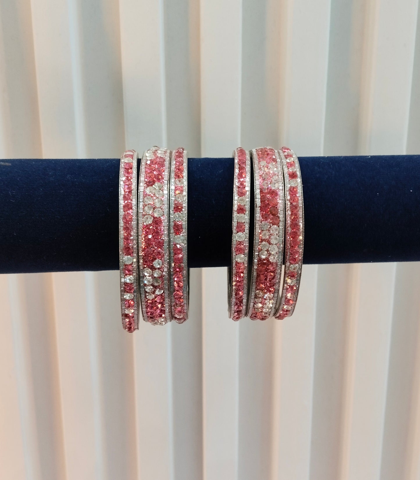 2.6 Size bangles jewelry Set /Traditional bollywood jewelry/Silver Pink Antique bangles