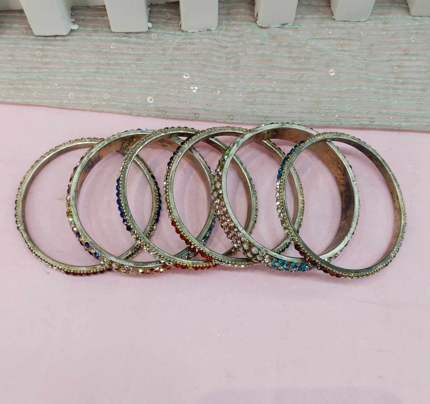 2.6 Size bangles jewelry Set /Traditional bollywood jewelry/Multi Color Antique bangles