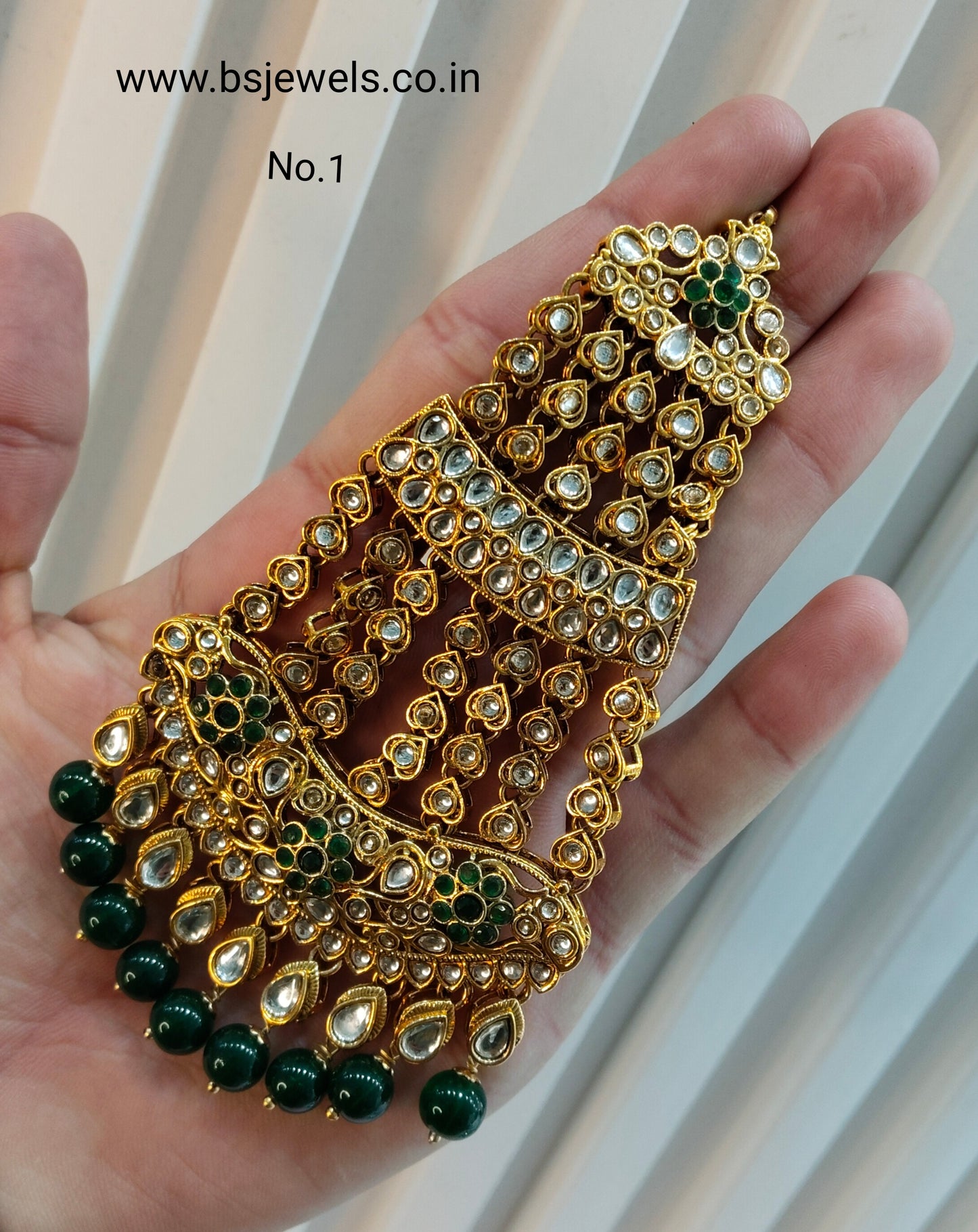 Kundan Jhumar Headpassa Bridal Passa/Pakistani side Headpiece