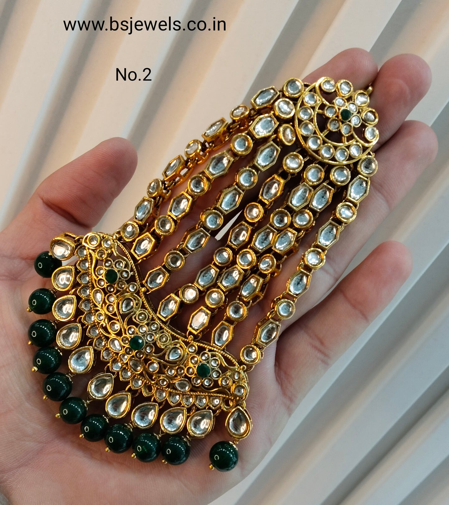 Kundan Jhumar Headpassa Bridal Passa/Pakistani side Headpiece