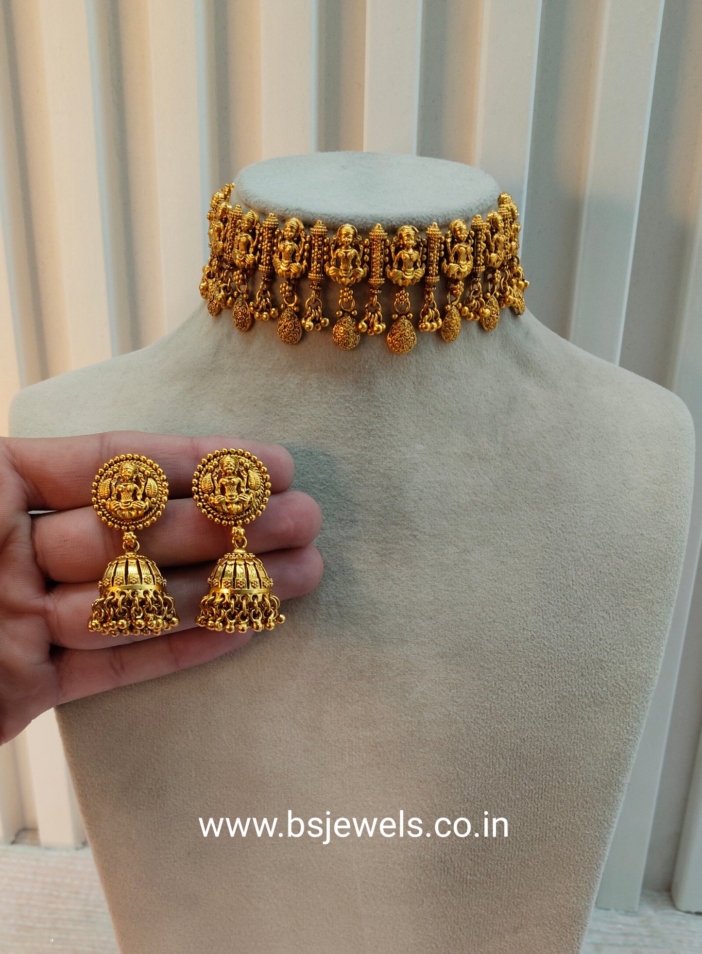 Gold Polki Choker Temple Jewellery Arjan Set