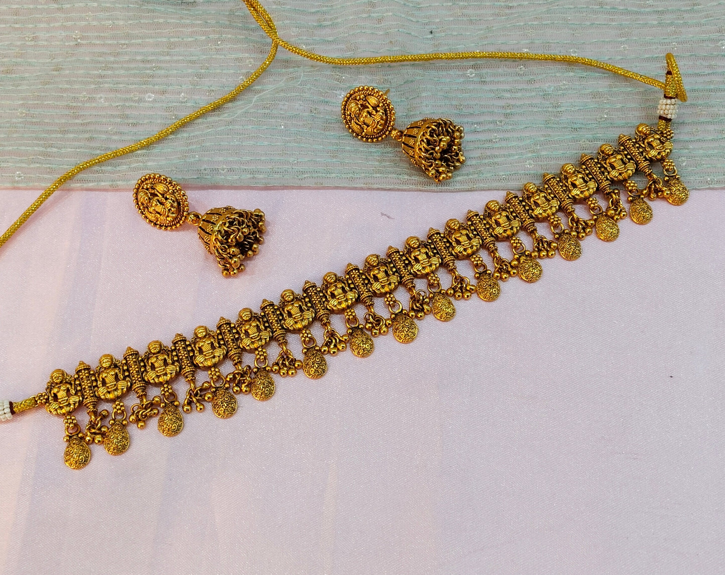 Gold Polki Choker Temple Jewellery Arjan Set