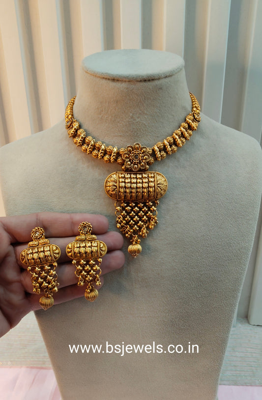 Gold Polki  Necklace Jewellery Harf Set