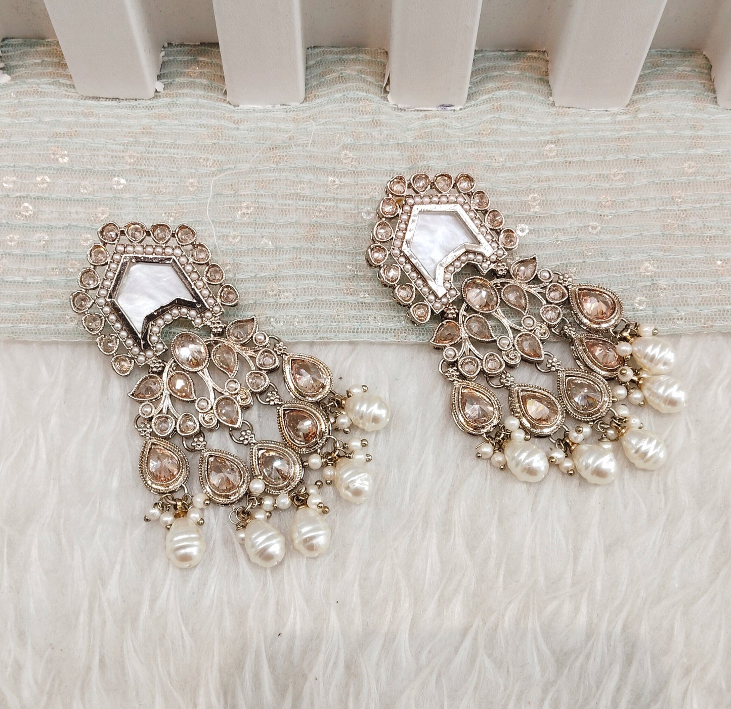 Antique Gold Bollywood Sarpunch Earrings