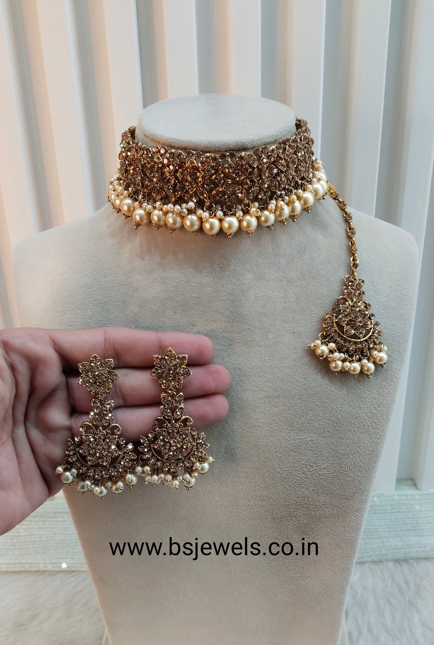 Antique Gold Choker Jewellery Tesli Set