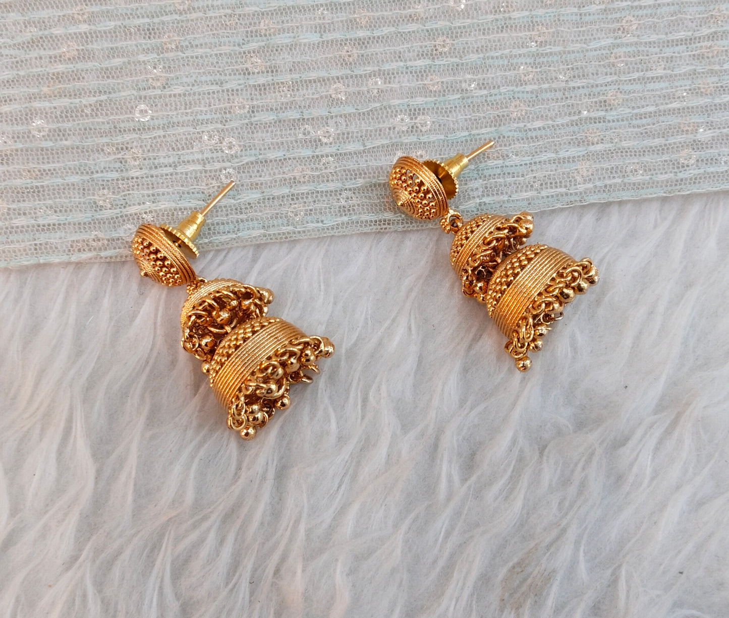 Gold Jhumki Bollywood Earrings