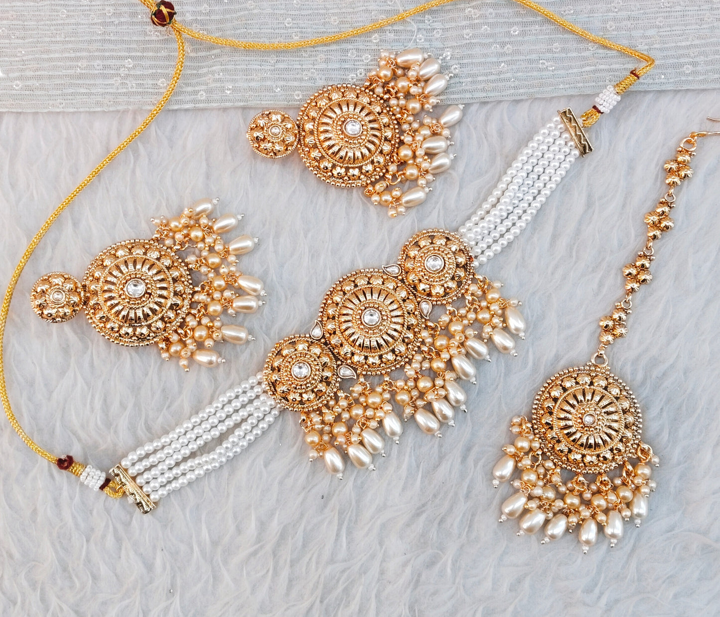 Gold Punjabi Choker Birpal set