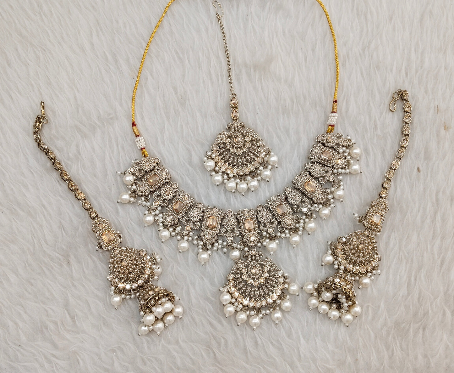 Antique Gold Necklace Jewellery Russel Set