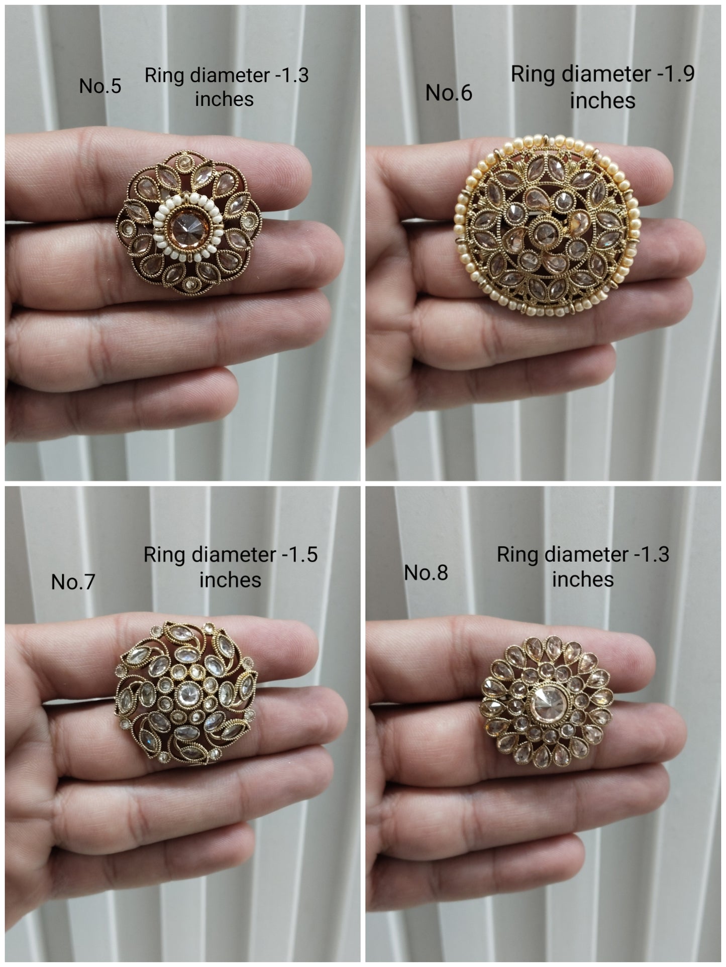 Champagne Stone cocktail finger rings