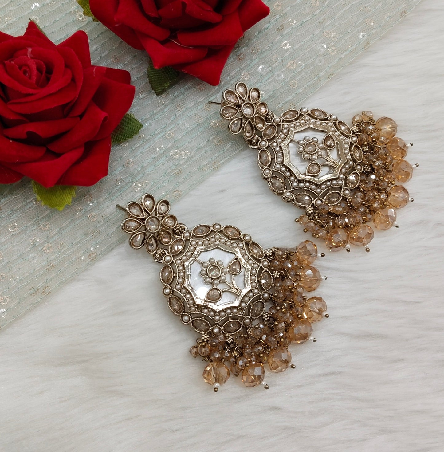 Antique Gold Bollywood Gaikwad Earrings