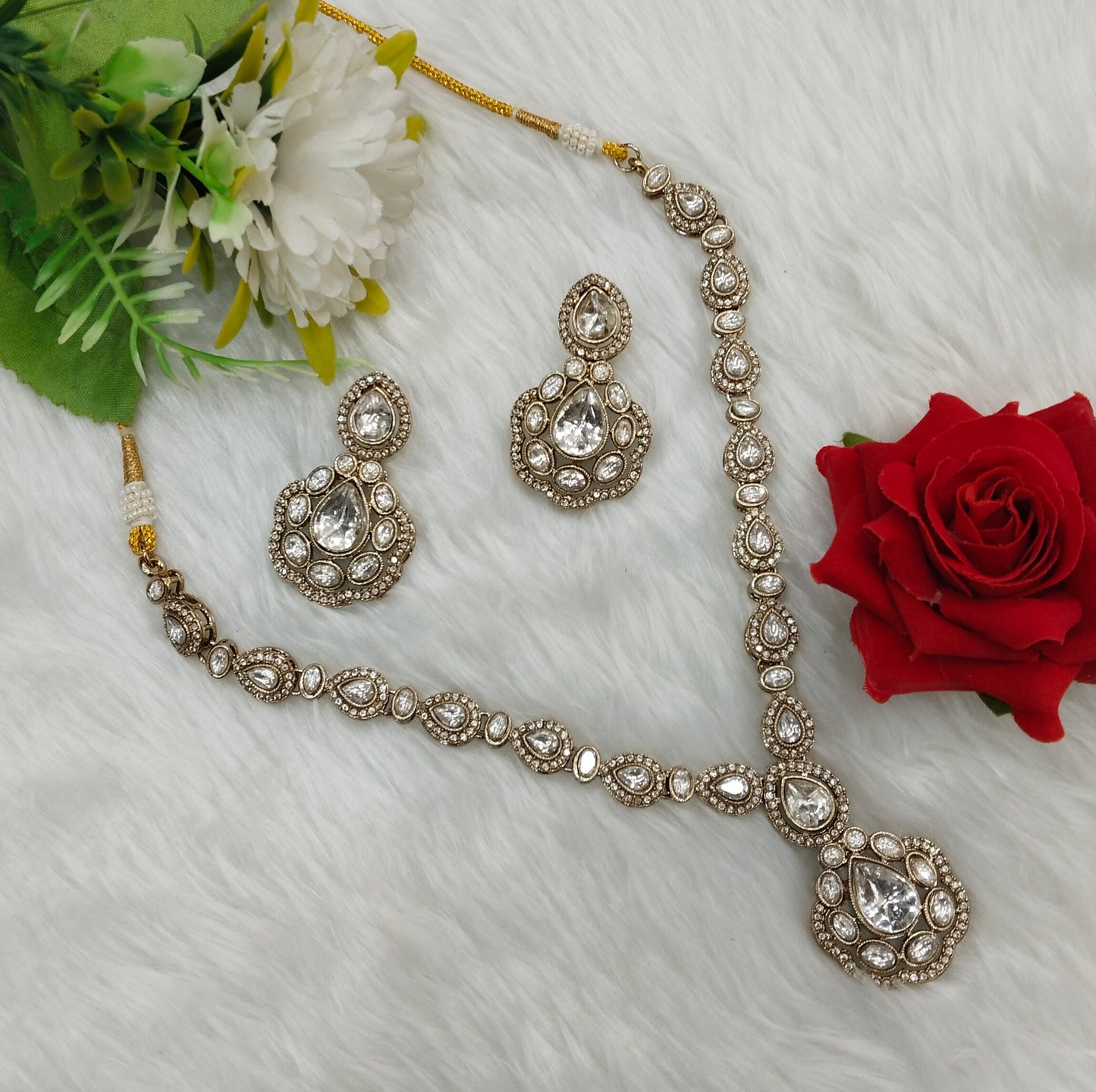 Antique Gold Necklace Jewellery Bravo Set