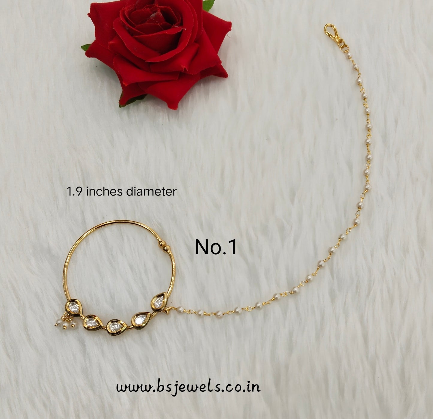 Nose ring bridal nathini for pierced nose