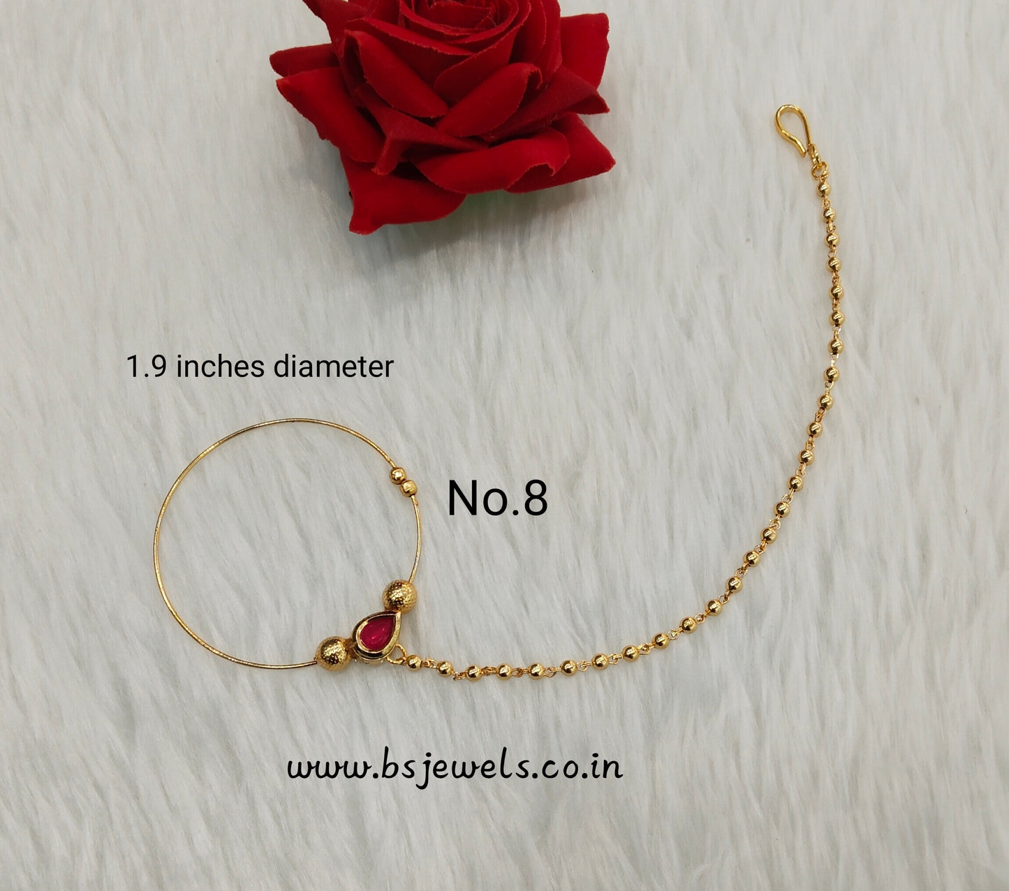 Nose ring bridal nathini for pierced nose