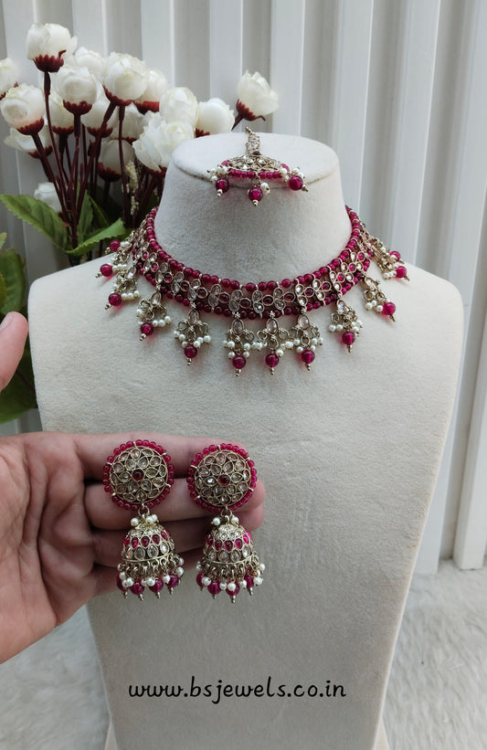 Majenta Antique Gold Necklace Jewellery Rami Set