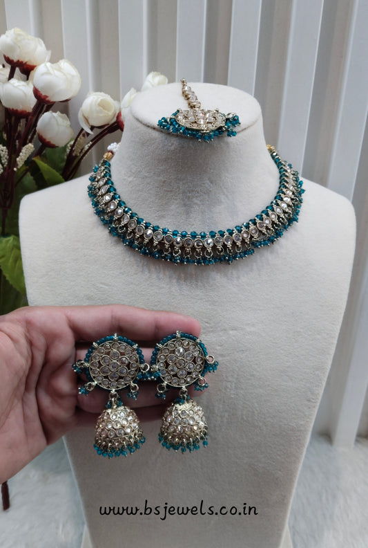 Rama Green Antique Gold Necklace Jewellery Naman Set