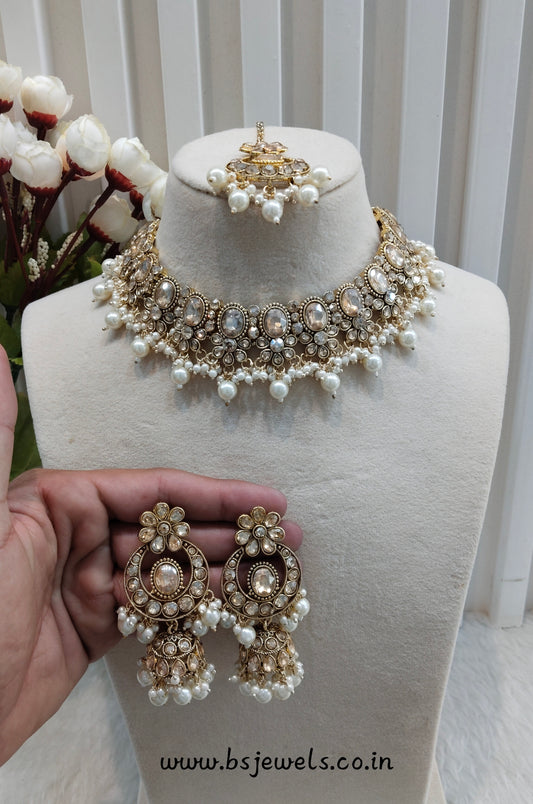 Antique Gold Necklace Jewellery Nehal Set