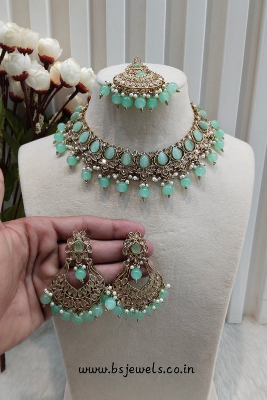 Pista Antique Gold Necklace Jewellery Arya Set