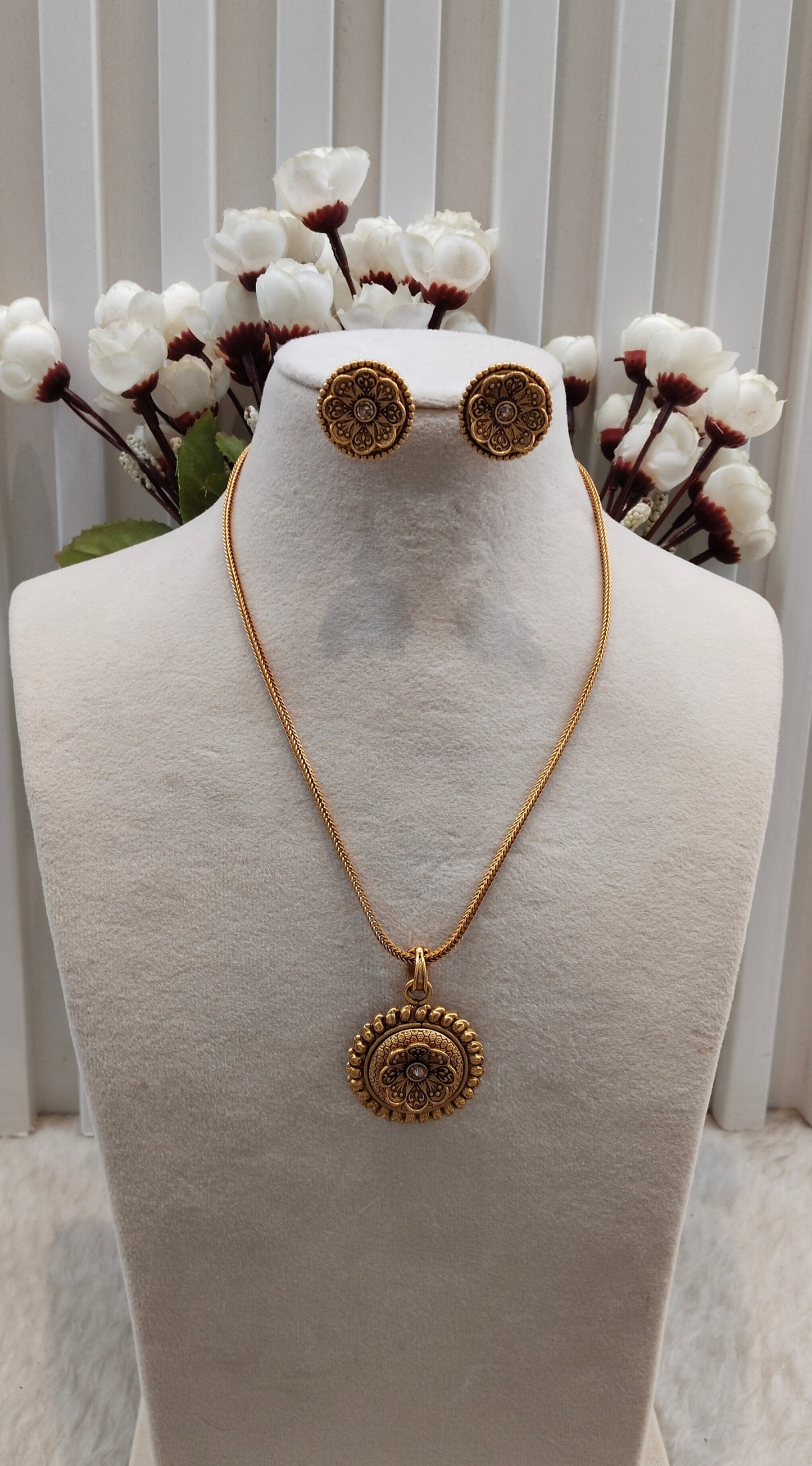 Gold Polki Necklace Jewellery Azam Set