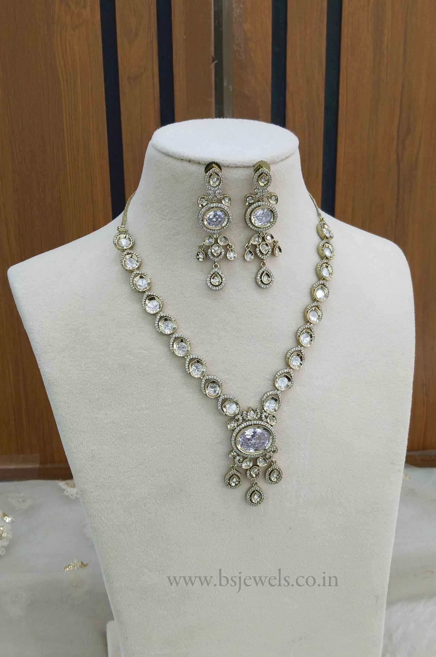 Antique Gold Necklace Jewellery Gandhi Set