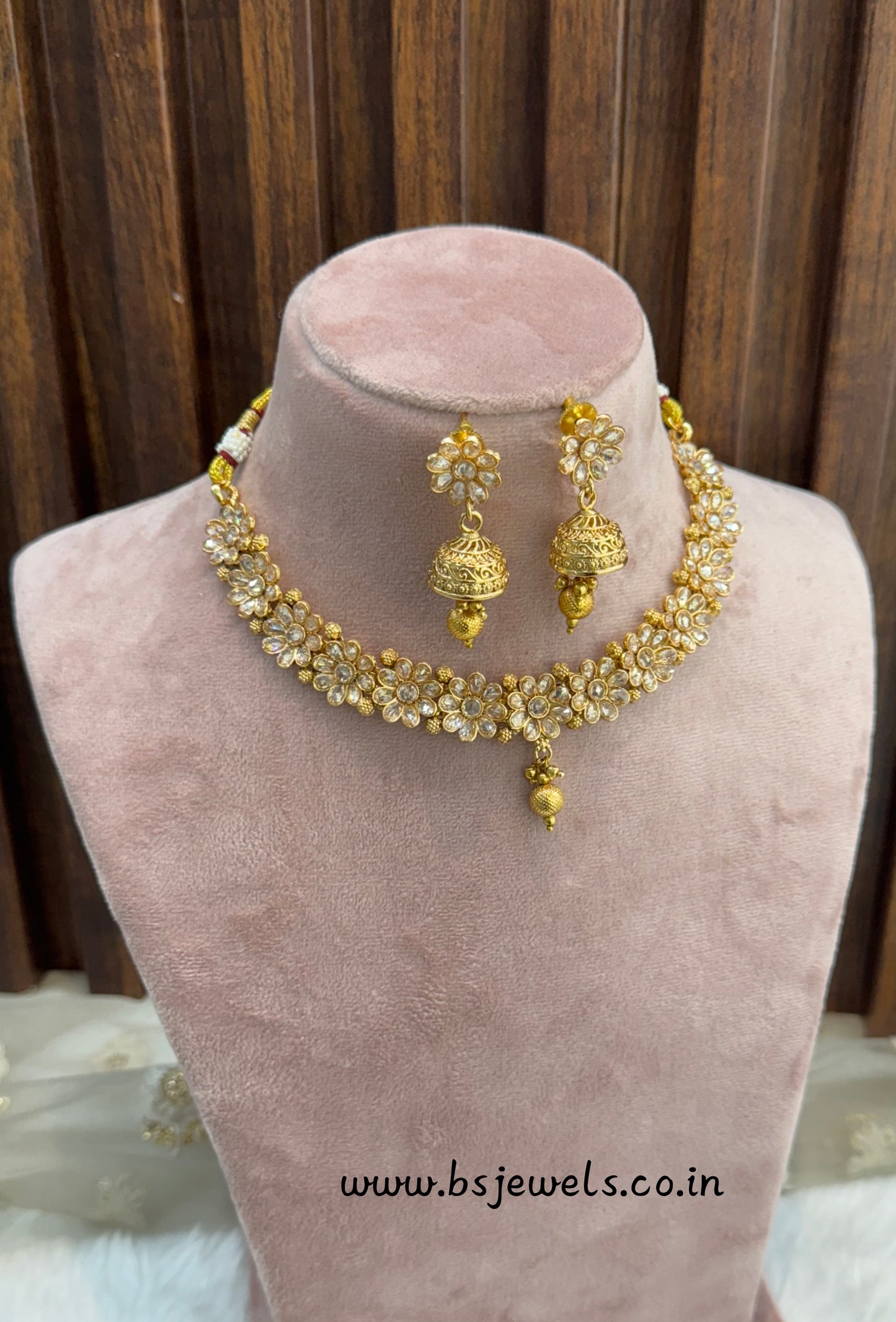 Gold Polki Necklace Jewellery Pawan Set