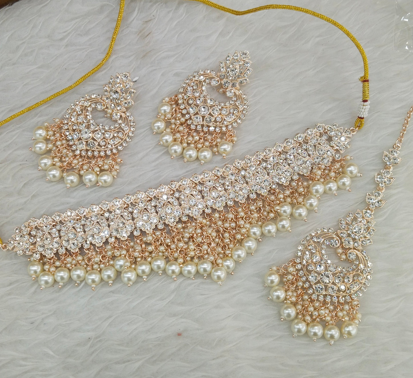 Rose Gold Choker Jewellery Siki Set