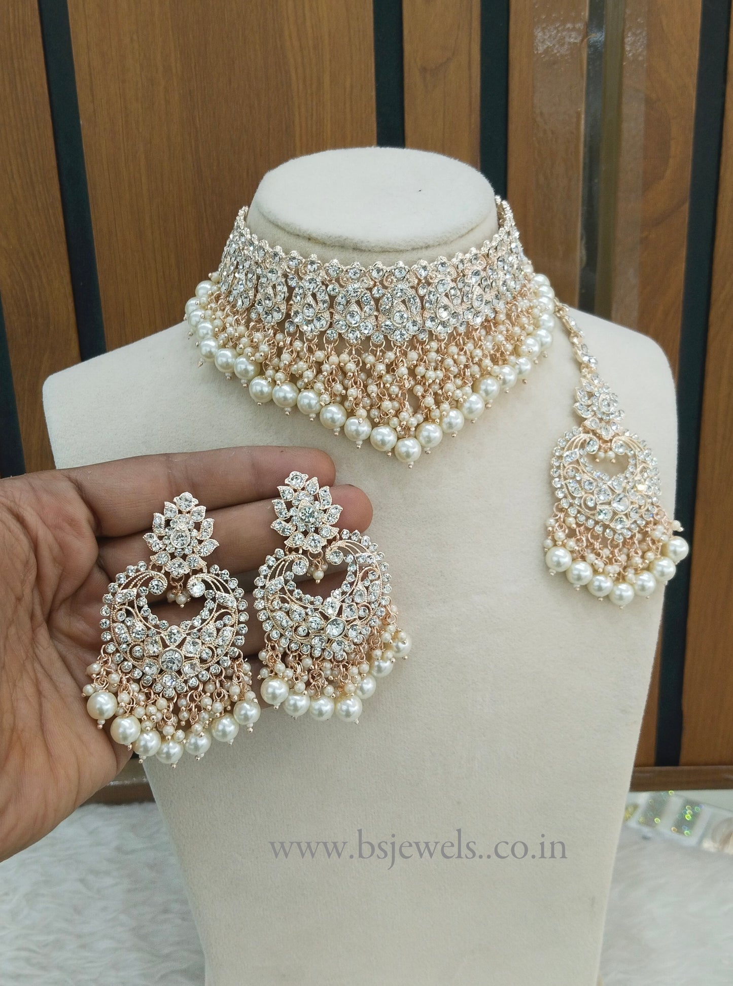 Rose Gold Choker Jewellery Siki Set