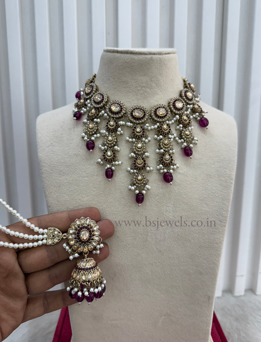 Purpule Necklace Jewellery Jaagran Set