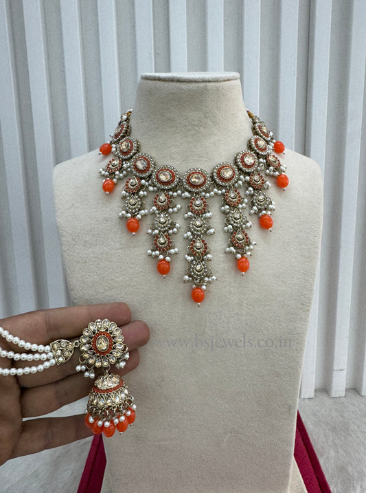 Oranage Necklace Jewellery Jaagran Set