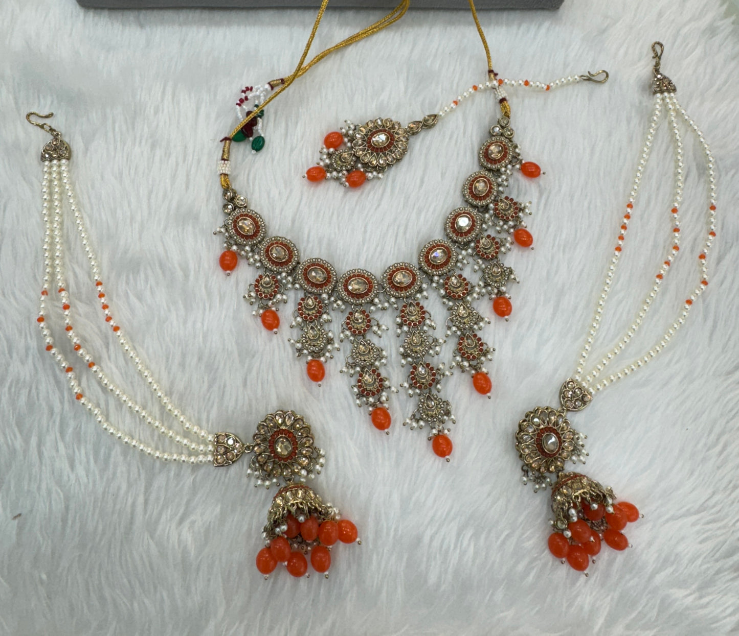 Oranage Necklace Jewellery Jaagran Set